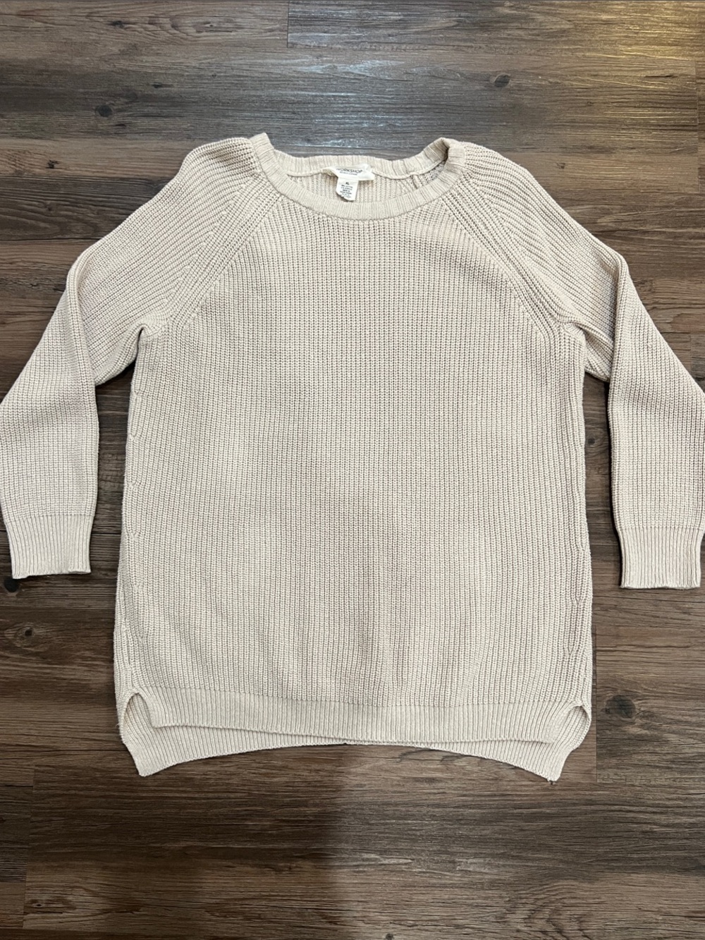 Workshop Republic Clothing Cream Crewneck Knit Sweater